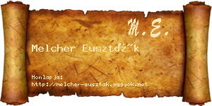 Melcher Euszták névjegykártya